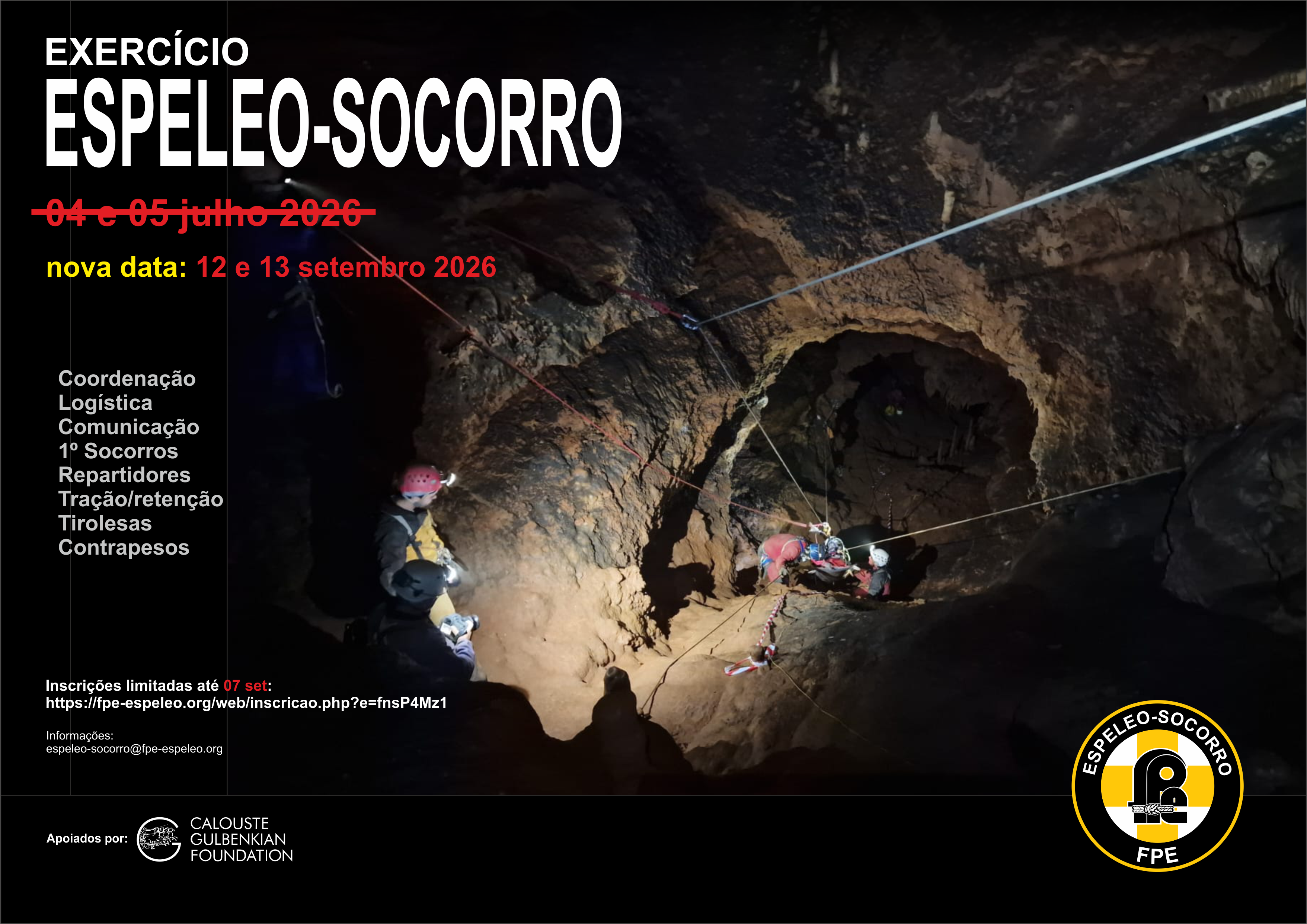 Exercício de Espeleo-Socorro - 12 e 13 Setembro